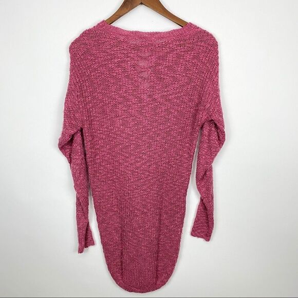 Cloud Chaser Pink Loose Knit Sweater Medium - Picture 2 of 6